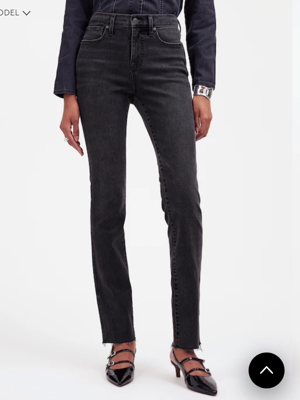 {Madewell} Mid-Rise Stovepipe Jeans in Dark Grey